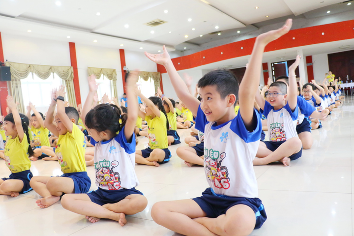 Hàng nghìn học sinh Thủ đô đồng diễn hưởng ứng ngày Quốc tế Yoga - 5