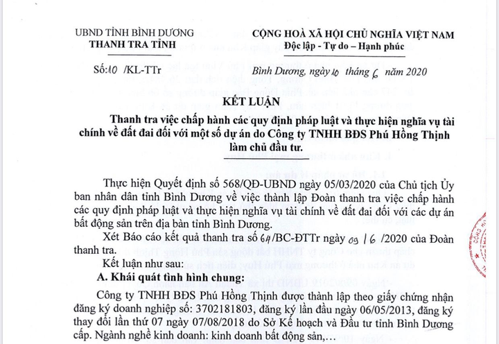 Kết luận thanh tra hàng loạt dự án bất động sản dính lùm xùm tại Bình Dương - 2