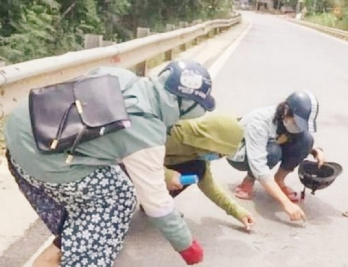 Học sinh Hà Tĩnh đội nắng nhặt đinh trên đường dưới trời nóng hơn 40 độ C - 1