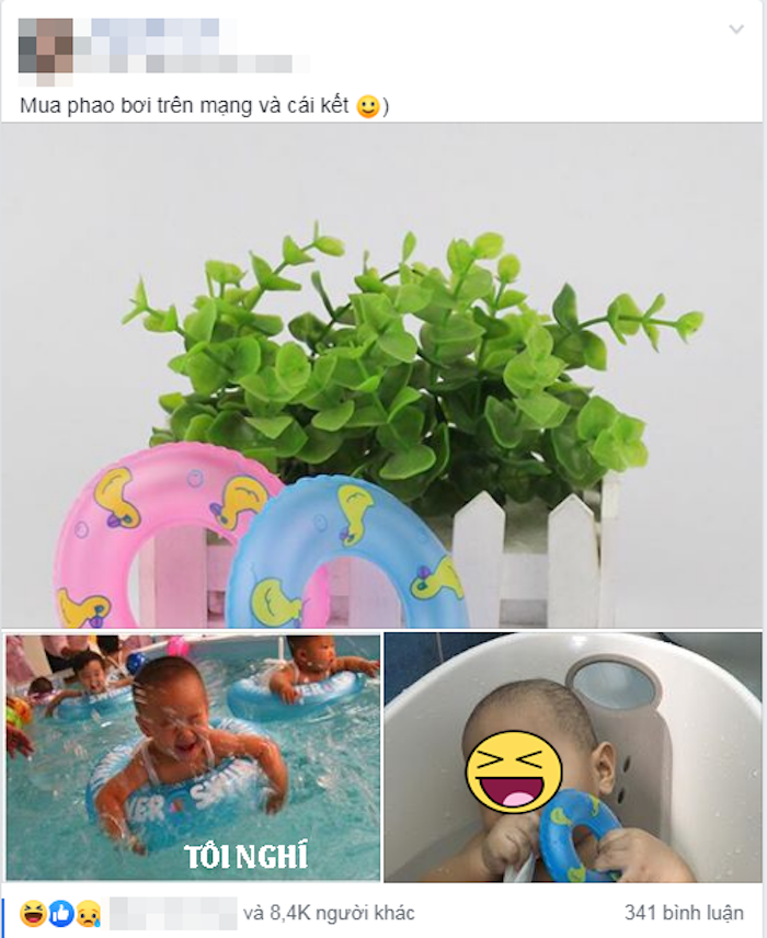 Vừa tức vừa cười khi nhận phao bơi đặt mua qua mạng - 1