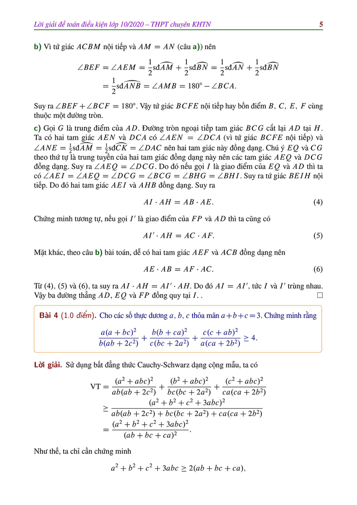 Gợi ý đáp án đề thi môn Toán vòng 1 Chuyên Khoa học Tự nhiên - 5