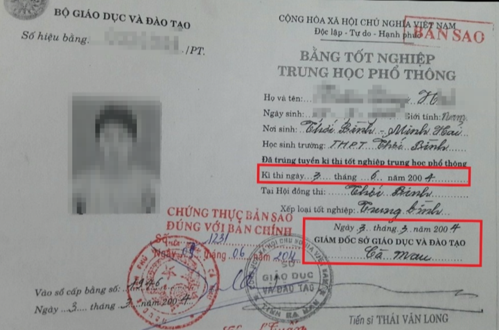 Kỳ lạ bằng tốt nghiệp THPT cấp trước kỳ thi 3 tháng: Sở GD&ĐT Cà Mau nói gì? - 1
