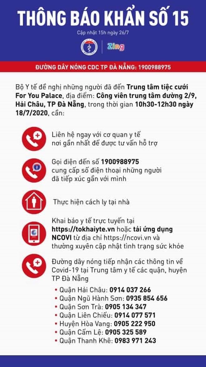 Bộ Y tế phát thông báo khẩn liên quan ca mắc COVID-19 tại Đà Nẵng - 1
