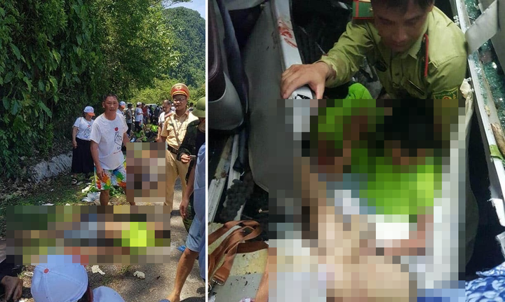 Hiện trường xe chở cựu học sinh du lịch Phong Nha - Kẻ Bàng bị lật, 9 người chết - 3