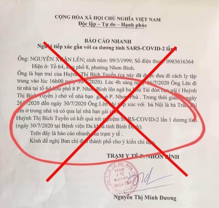 Giám đốc Sở Y tế Bình Định bác thông tin trường hợp dương tính SARS-CoV-2 - 1