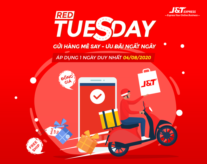 Ngày Red Tuesday (4/8) của J&T Express với siêu khuyến mãi - 1