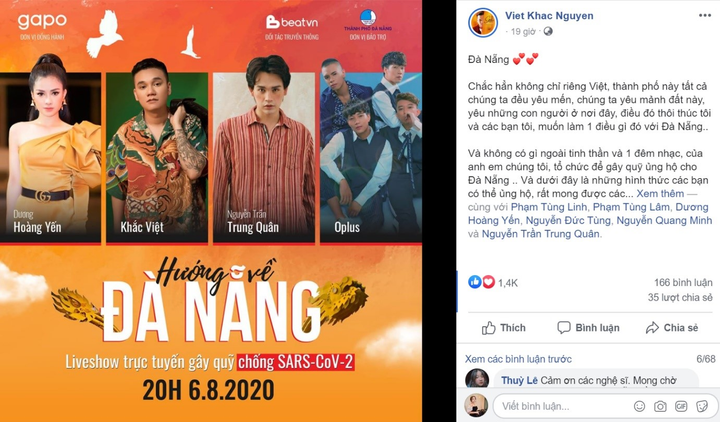 Khắc Việt tổ chức liveshow trực tuyến gây quỹ ủng hộ Đà Nẵng chống dịch COVID-19 - 3