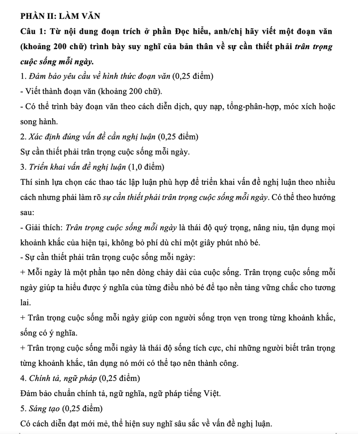 Gợi ý đáp án môn Ngữ văn kỳ thi tốt nghiệp THPT 2020 - 2