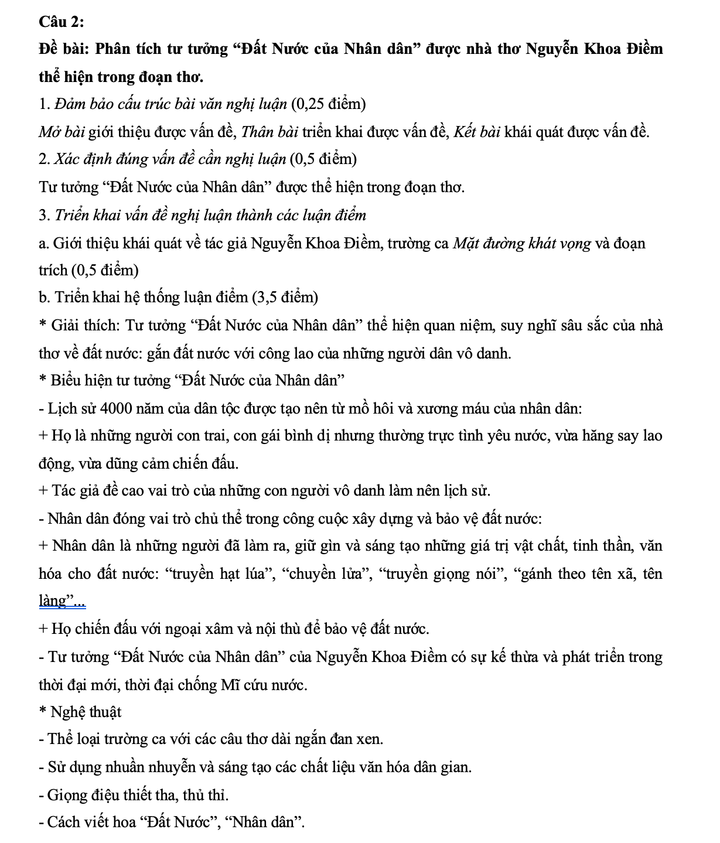 Gợi ý đáp án môn Ngữ văn kỳ thi tốt nghiệp THPT 2020 - 3