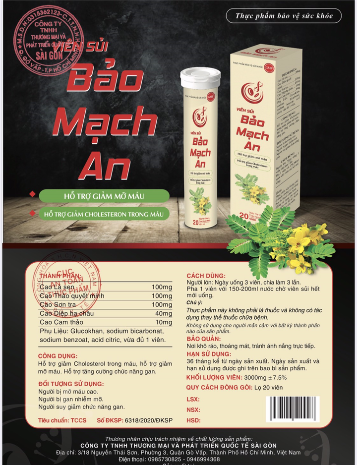 Viên sủi Bảo Mạch An: Thực phẩm bảo vệ sức khỏe hỗ trợ giảm cholesterol máu - 2