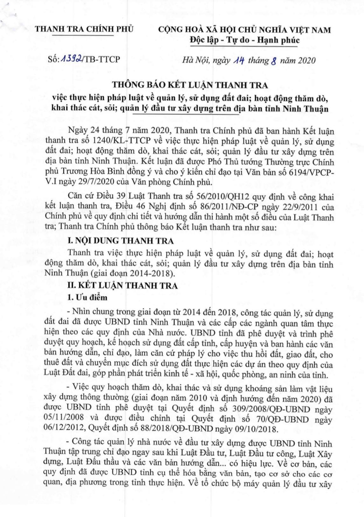 Kiến nghị kiểm điểm Chủ tịch Ninh Thuận về sai phạm quản lý đất đai - 1