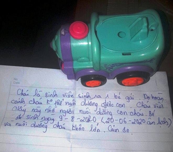 Sinh viên bỏ rơi con gái mới sinh cùng bức thư tay nhờ nuôi dưỡng - 2