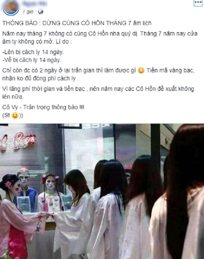 Dân mạng pha trò về tháng cô hồn thời 'cô vy': Ma quỷ không đến vì sợ cách ly - 1