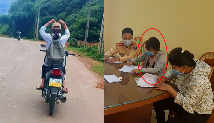 Phạt nữ sinh Yên Bái đi xe máy buông cả 2 tay, đăng ảnh 'câu view' - 1