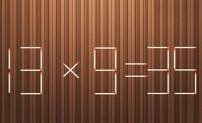 Làm thế nào để phép tính 13 x 9 = 35 thành đúng? - 1
