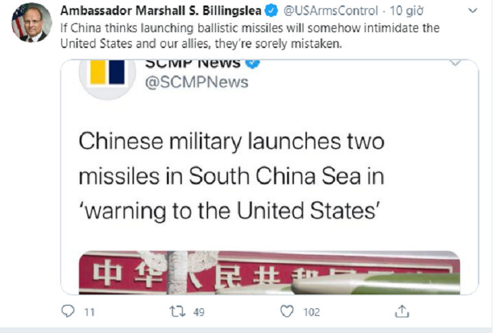 Quan chức Mỹ: Trung Quốc ảo tưởng, nghĩ bắn tên lửa ra Biển Đông là dọa được Mỹ - 2