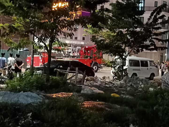 Sập giàn giáo tại công trình xây dựng đại lý Toyota Bắc Giang - 1