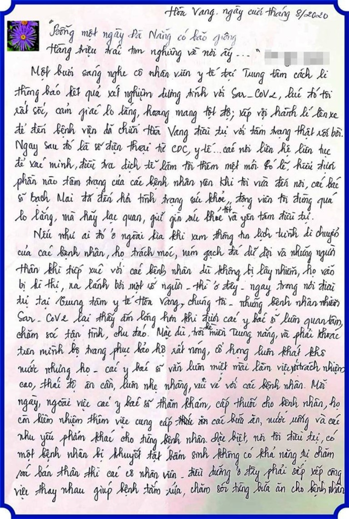 Xúc động bức thư gửi y bác sĩ của bệnh nhân khỏi COVID-19 - 1