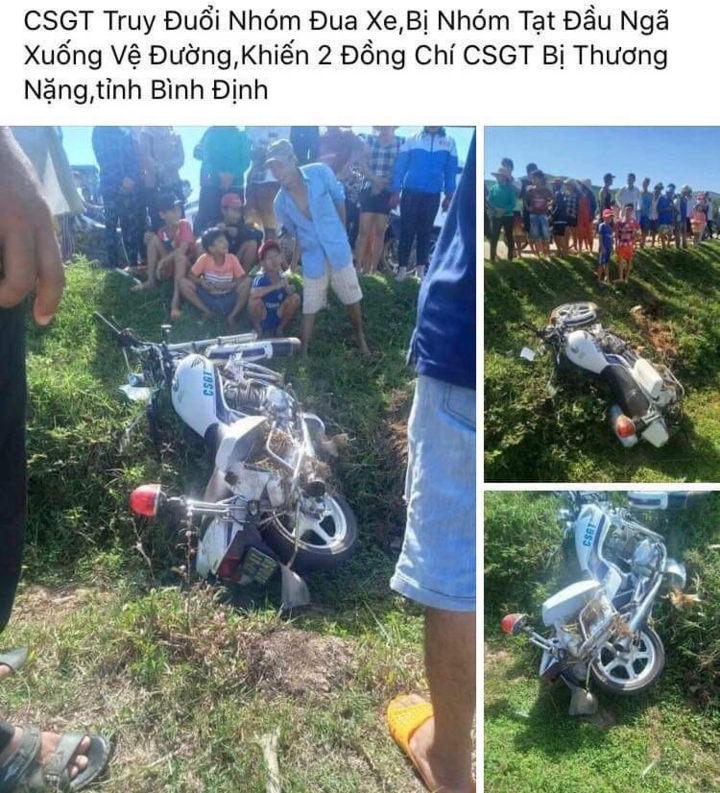Bác tin CSGT Bình Định ngã xuống mương khi truy đuổi 'quái xế' - 1