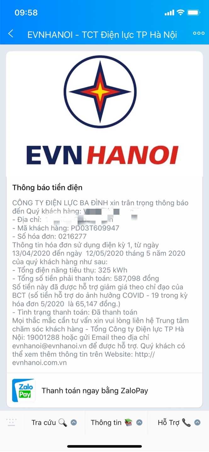 EVNHANOI ra mắt trang Zalo nhằm phục vụ khách hàng sử dụng điện - 4