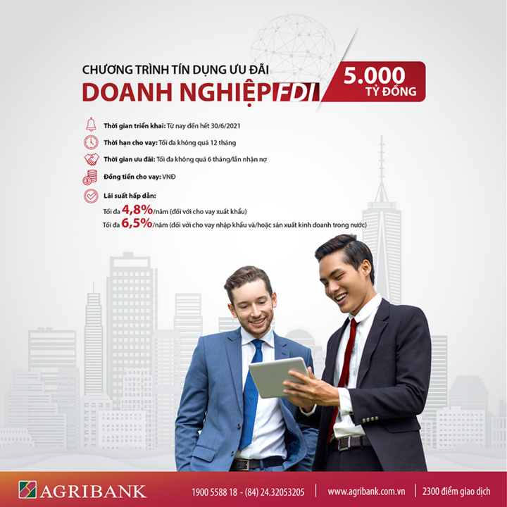 Agribank dành 5.000 tỷ đồng cho vay ưu đãi khách hàng doanh nghiệp FDI - 1
