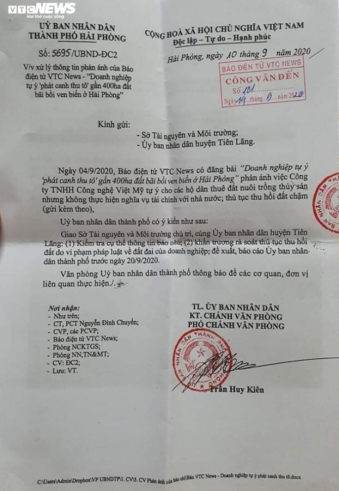 Đề xuất thu hồi gần 400ha đất bị doanh nghiệp 'phát canh thu tô' ở Hải Phòng - 1