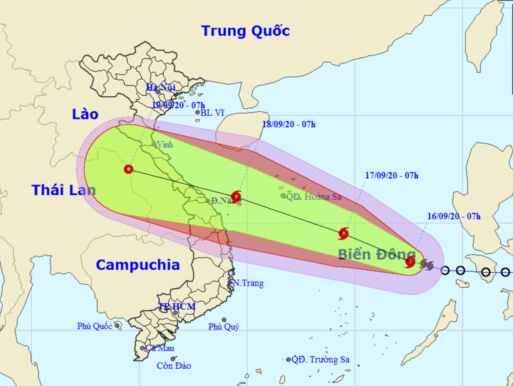 Bão số 5 giật cấp 10 tiếp tục mạnh thêm, hướng vào Quảng Bình - Đà Nẵng - 1