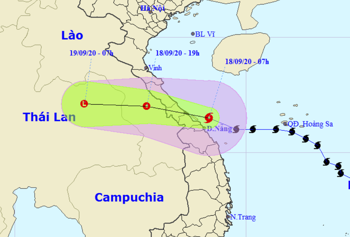 Vừa vào đất liền, bão số 5 suy yếu thành áp thấp nhiệt đới - 1