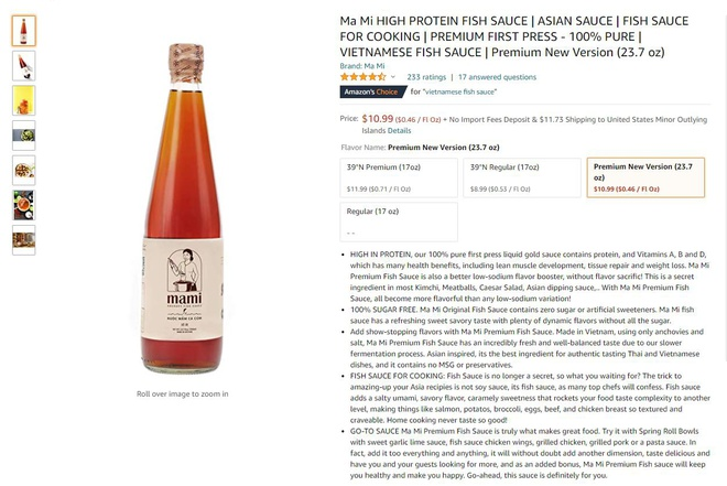 Nước mắm truyền thống bán chạy trên Amazon - 1