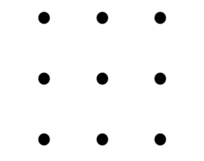 Làm sao nối 9 điểm này chỉ bằng một đường thẳng? - 1