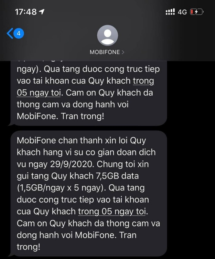 MobiFone hứa bù data, miễn cước cho thuê bao gặp sự cố - 1