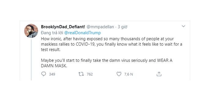 Chủ đề 'Trump mắc COVID-19' đang nóng nhất Twitter - 3