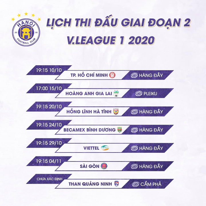 Lượt về V-League 2020: Hà Nội FC hưởng lợi từ lịch thi đấu thế nào? - 2