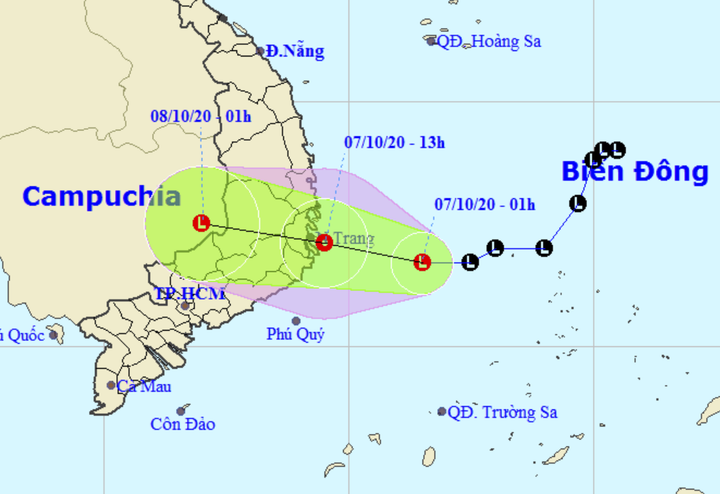 Áp thấp trên Biển Đông tiến gần đất liền, tiếp tục mạnh thêm - 1