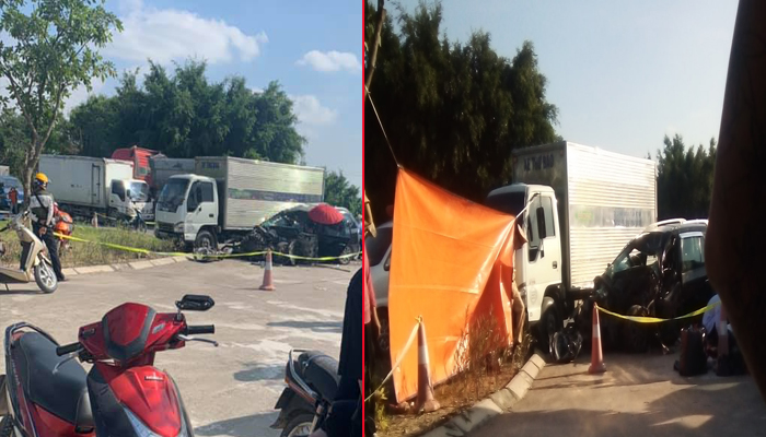 Xe con đấu đầu xe tải, 5 người trong một gia đình thương vong - 1