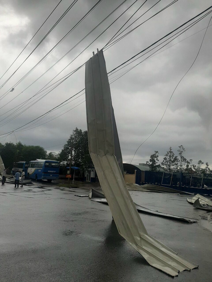 Lốc xoáy kinh hoàng cuốn bay mái tôn, kéo sập nhà xưởng ở Tiền Giang - 4