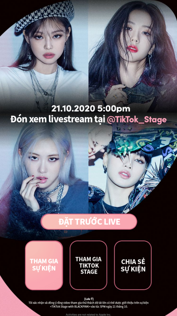 Nhóm nhạc Blackpink gặp gỡ người hâm mộ trên sân khấu ‘TikTok Stage' - 1