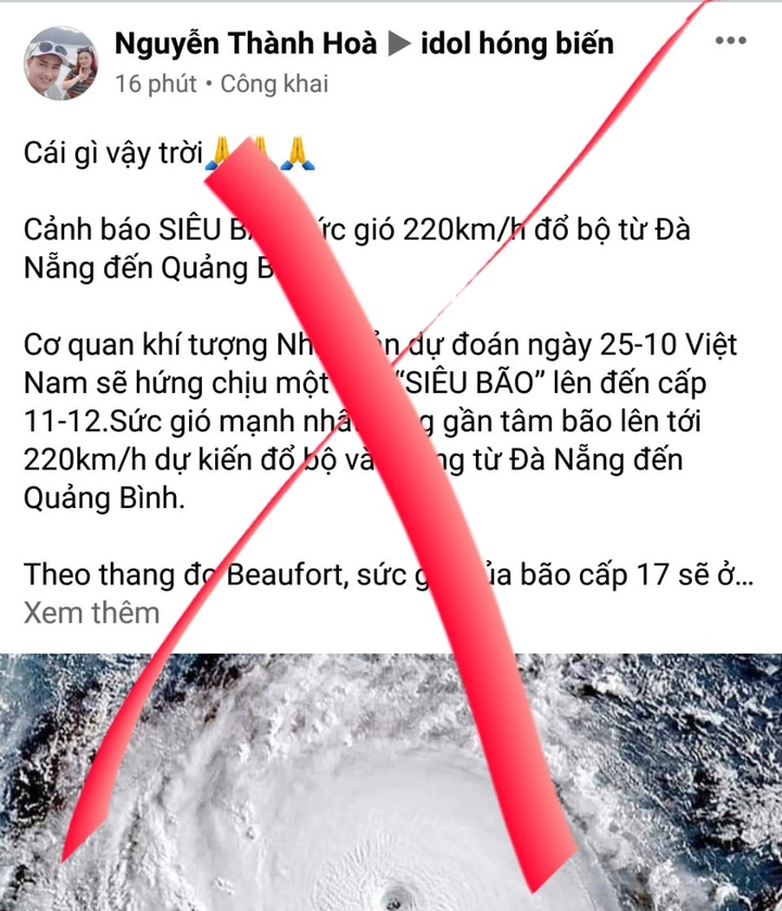 Tin giả 'siêu bão cấp 17 sắp đổ bộ miền Trung' là vô lương tâm, đáng lên án - 1