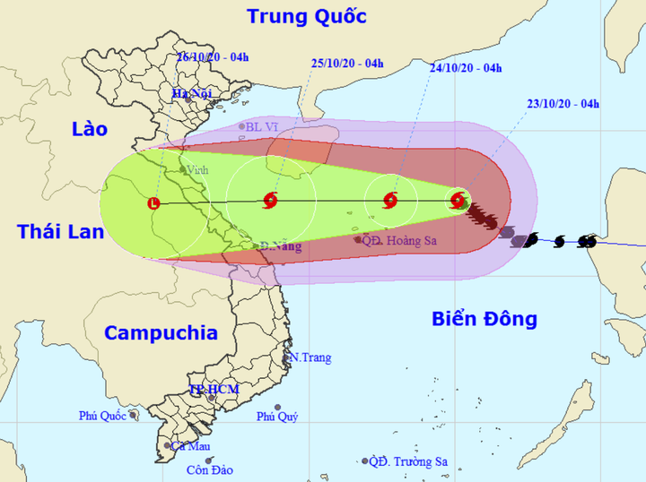 Bão số 8 cách Hoàng Sa 320 km, hướng vào Hà Tĩnh-Quảng Trị và liên tục giảm cấp - 1