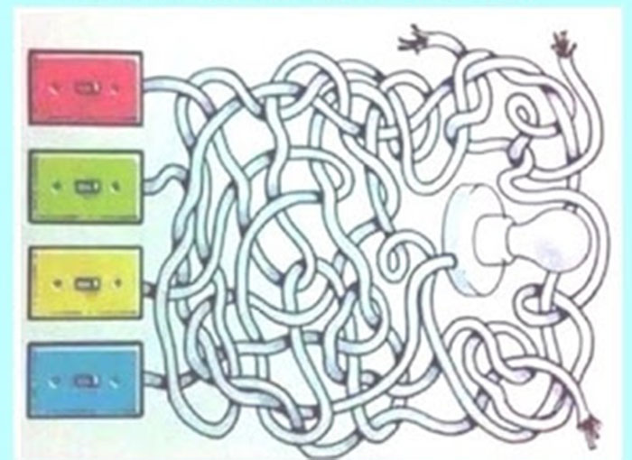Đố bạn: Chiếc công tắc màu gì giúp đèn sáng? - 1