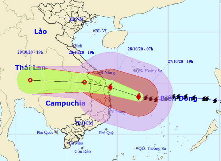 Cường độ bão số 9 không giảm nhiều khi đổ bộ Đà Nẵng - Phú Yên - 1
