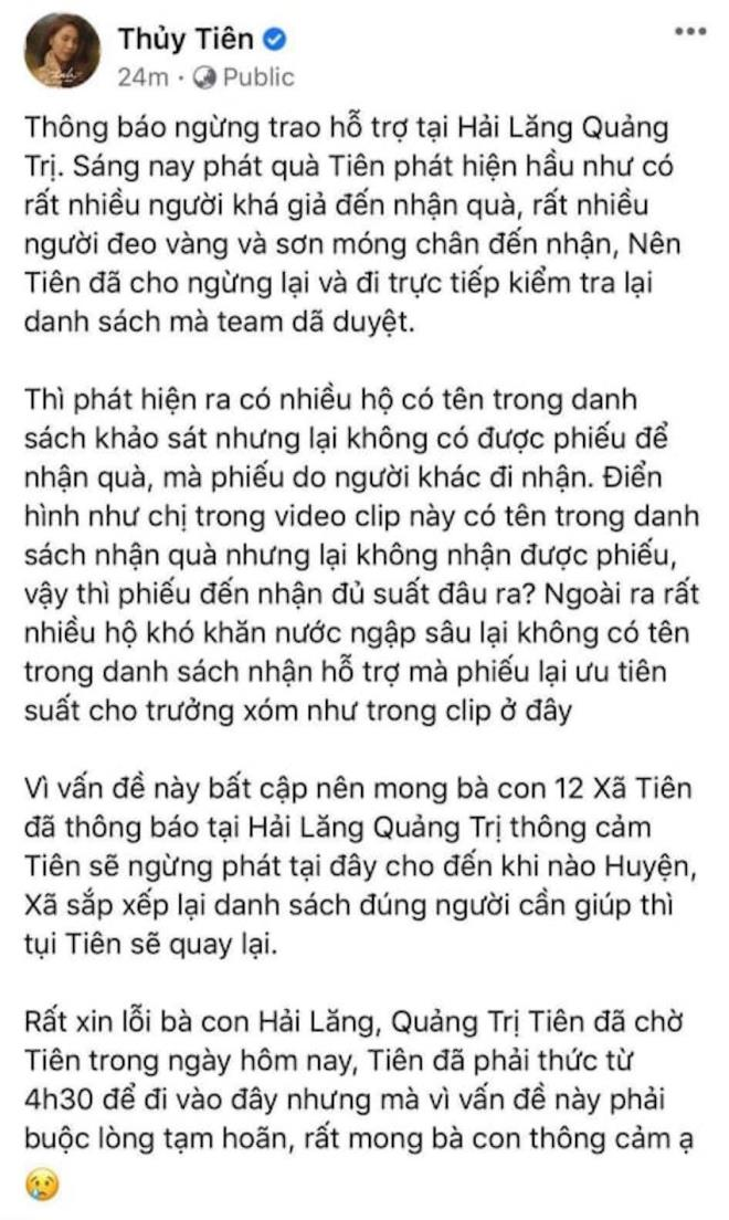 Thủy Tiên dừng phát tiền cứu trợ vì thấy dân đeo vàng: Chính quyền xã lý giải - 4