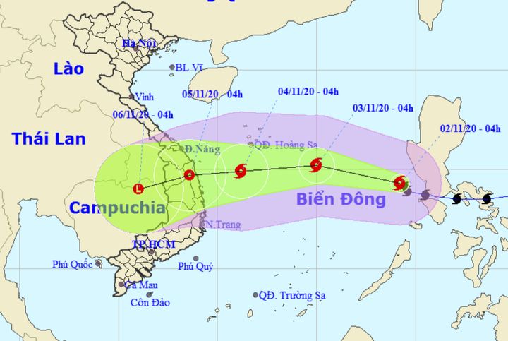 Bão số 10 giật cấp 12 vào Biển Đông, hướng vào các tỉnh Đà Nẵng đến Phú Yên - 1