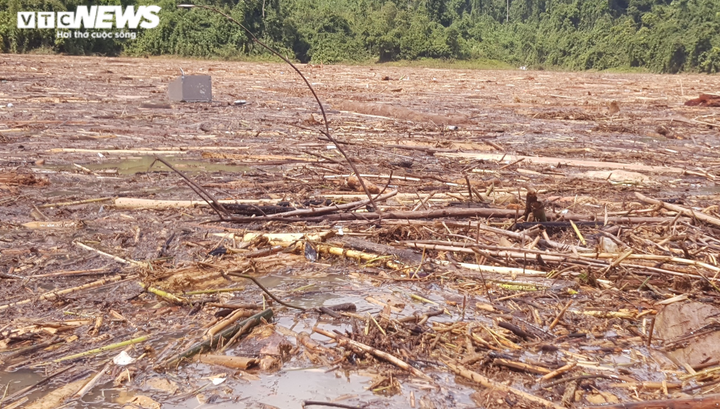 Ảnh: Bộ đội, công an dầm mưa bới rác trên sông tìm nạn nhân mất tích ở Trà Leng - 4