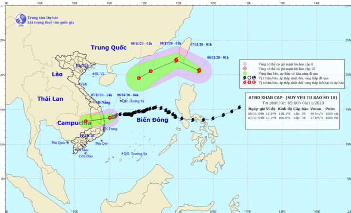 Áp thấp nhiệt đới gây mưa to ở các tỉnh miền Trung, Tây Nguyên - 1