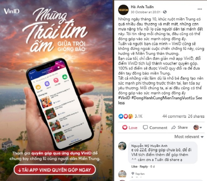 Người dùng VinID quyên góp hơn 500 triệu đồng cho Miền Trung trong 1 tuần - 2