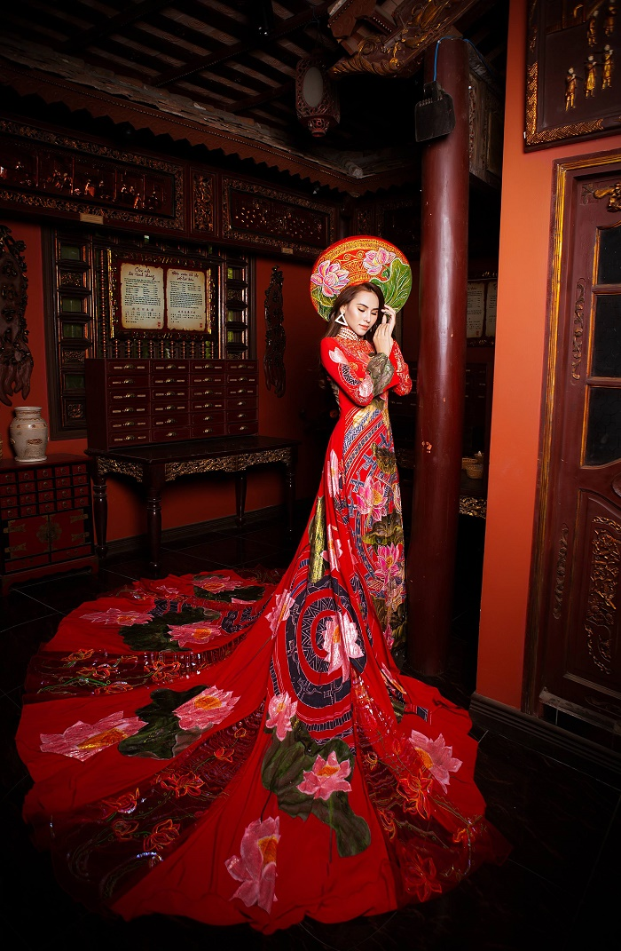 Hoa khôi Khánh My đội mấn nặng 4 kg khi chụp ảnh với áo dài - 5