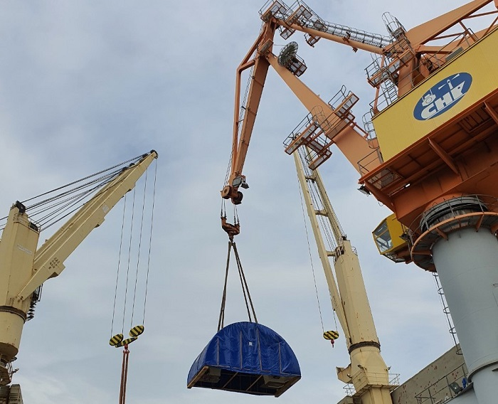 Cận cảnh xếp dỡ robot đào hầm metro Nhổn - ga Hà Nội tại cảng Hải Phòng - 7