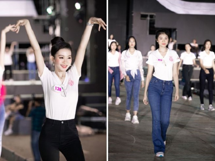 Hoa hậu Đỗ Mỹ Linh và thí sinh Hoa hậu Việt Nam tổng duyệt trước đêm thi - 5