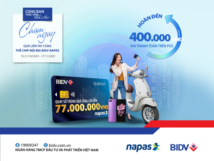 Cơ hội trúng Vespa Primavera cùng thẻ chip nội địa BIDV Smart - 1